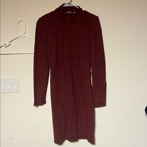 Athleta Deep Red Long Sleeve Dress